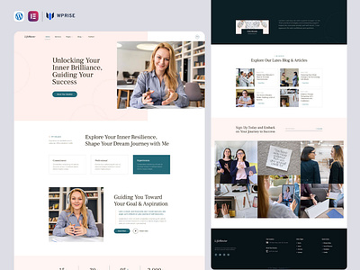 LifeMentor – Feminine Life Coach & Motivational Speaker Elemento branding coach website design elementor template graphic design life coach life coach templates life coach website life coaching life coaching website ui web design