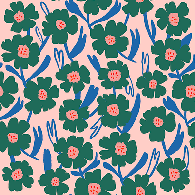Wild Flowers doodle fabric pattern floral flowers graphic design illustration pattern surface design
