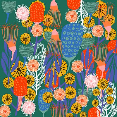 Floral design doodle fabric pattern floral flower graphic design illustration pattern surface design