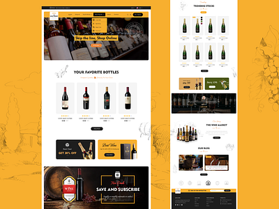 Wine Store app bar beer bottles branding commerce design graphic design illustration landing logo pub ui ux web white label wine wine shop wine store