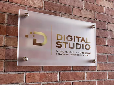 Free Frosted Glass Outdoor Office Name Plaque Logo Mockup PSD free mockup freebie frosted glass mockup glass plate mockup mockup mockup psd office plate mockup outdoor nameplate mockup plaque mockup psd psd mockup