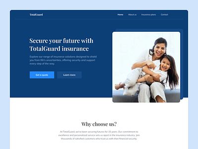 Insurance company landing page design landing ui ux web webpage
