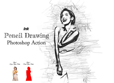 Ink Pencil Drawing Photoshop Action photoshop tutorial