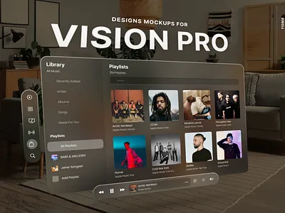 Design Mockup for Vision Pro 3d apple branding design designer figma graphic design illustration inspiration mockup motion graphics music ui ux vector vision pro webs website wireframe