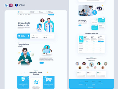 ToothCare – Dentist & Dental Clinic Elementor Template branding design elementor template graphic design ui web design