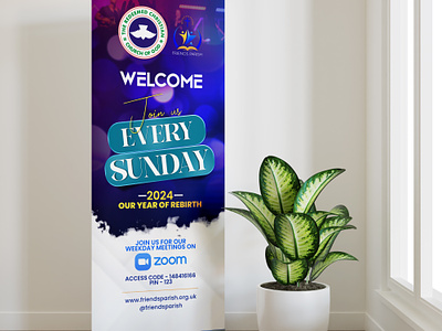 CHURCH RETRACTABLE BANNER | ROLLUP | POP UP | STANDING BANNER church banner church popup banner design graphic design ministry banner outstanding designs professional banner retractable banner rollup banner standing banner web banner