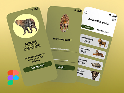 Animal Wikipedia adobe adobe xd android app design animal details animal wiki animals animation app app design app screenshots app uiux application design design figma figma website mobile app design mobile app screenshots ui uiux design ux