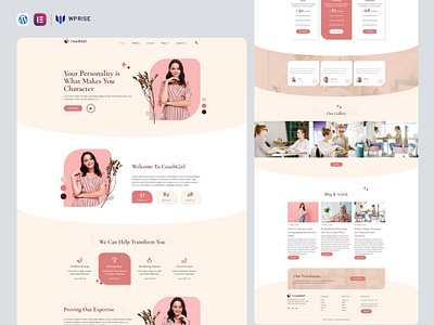 CoachGirl – Feminine Life Coach & Motivational Speaker Elementor branding coach website design elementor template graphic design life coach life coach templates life coach website life coaching life coaching website ui web design