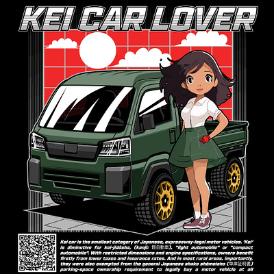 Kei Car digital vector illustration automotive branding design graphic design illustration tshirtdesign vector