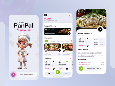 Food Recipes with AI Mobile Application ai application cook design figma interface ui