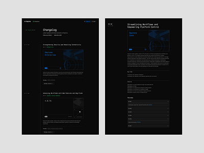 Changelog brand dev doc editorial layout print product ui web