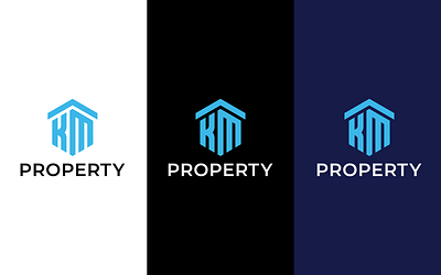 KM Property branding design logo