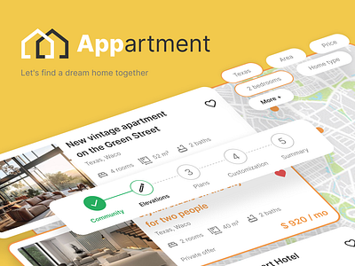 Appartment - Real estate app branding design figma logo mobile app product design real estate ui ui design uiux user experience user experience design user interface user interface design ux ux ui ux design uxui web app web design