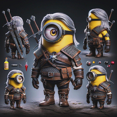 Minions Get Witchered 3d animation art game graphic design minion ui witcher