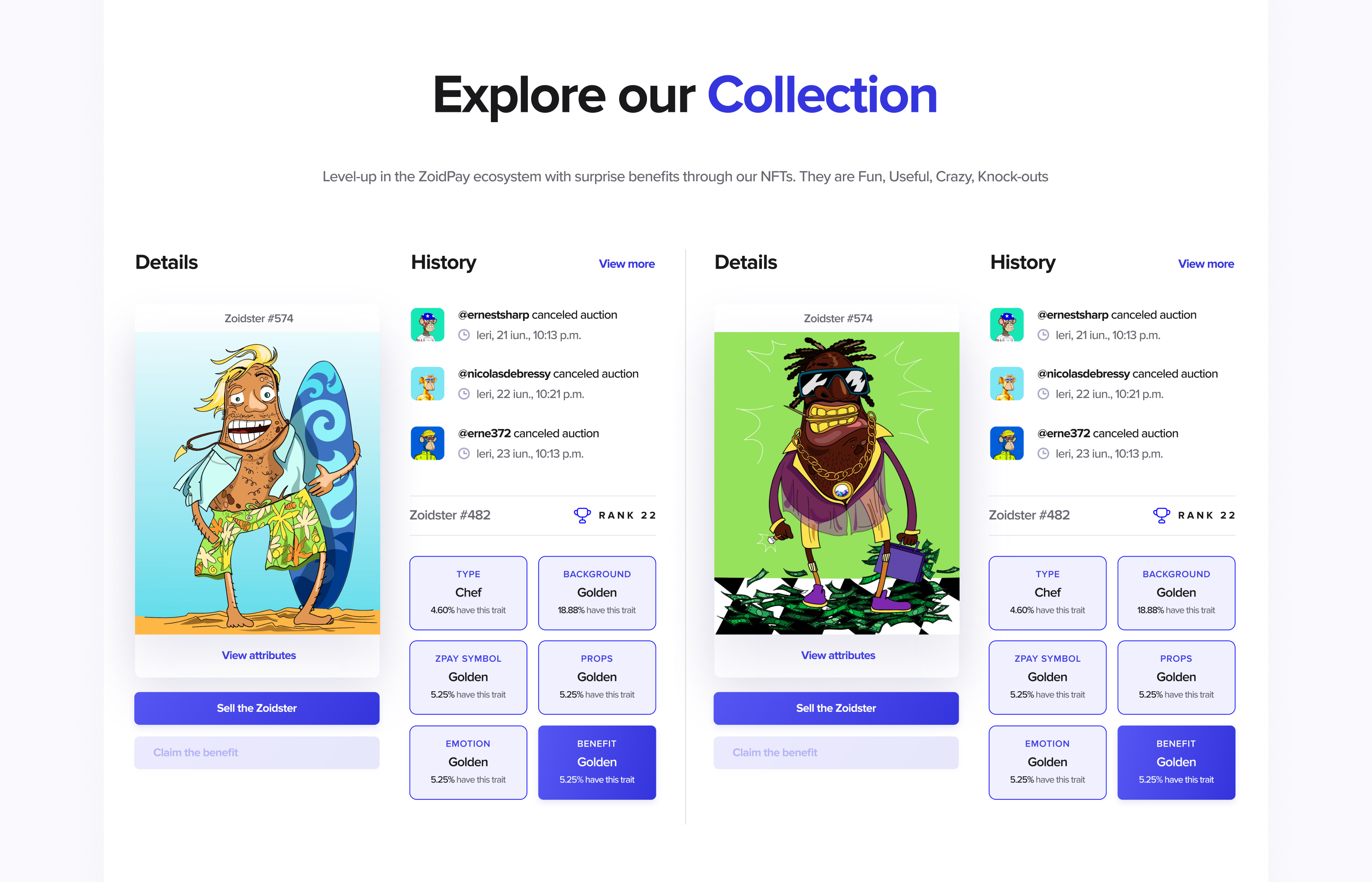 NFT UI for Crypto company app clean crypto design nft ui web web design website white