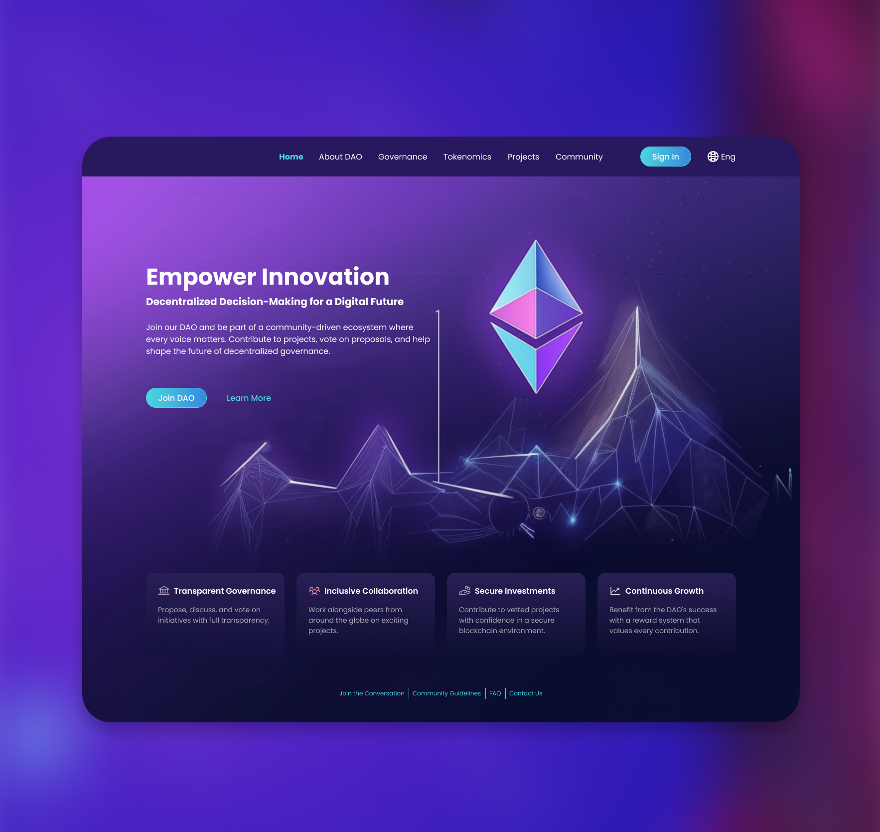 DAO UI Design - 2024 February blockchain dao dapp ui uiux website