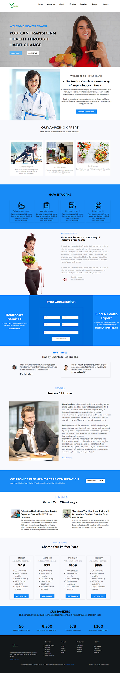 Health coach Website design branding design email marketing email template form funnels landing page ui uiux website website design