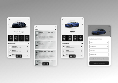 Car management mobile application app application car design gradient management mobile modern service ui ux