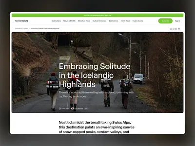 Travel Tips - Blog Design article blog blog article blog design cinematic clean design graphic design hero design hero image iceland image landing page logo minimalist travel ui ux website wordpress