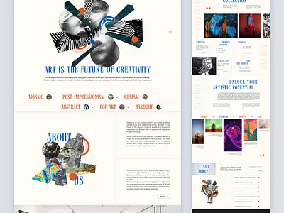 Timeless — Museum Let's celebrate Art! art collage concept creative creativity design graphic design masterpiece minimal museum painting sculpture ui uidesign webdesign website