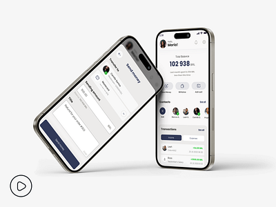 Fintech Banking app concept teaser animation app application bank banking concept design figma fintech mockup motion payment prototype teaser transfer ui uxui