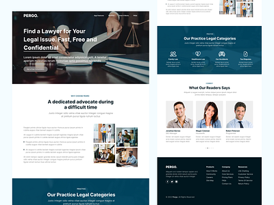 PERGO-Lawyer Creative Landing Page Template attorney branding clientengagement costomizabletemplate design digitalmarketing figma graphic design illustration lawfirm lawyerwebsite legalpractice legalservices logo onlinepresence professionaldesign ui ux vector website