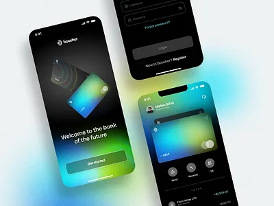 Credit Card App · Boosher app bank blockchain branding credit card design fintech ui ux