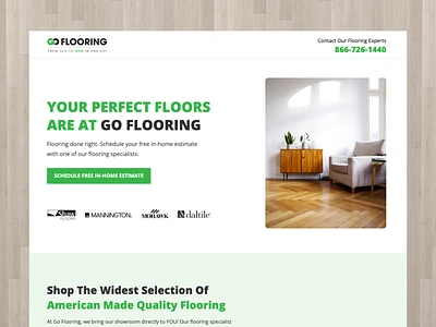 Go Flooring Landing Page advertising branding carpet cta design flooring floors graphic design hardwood laminate landing page logo paid advertising ppc tile ui ux vinyl web design webpage