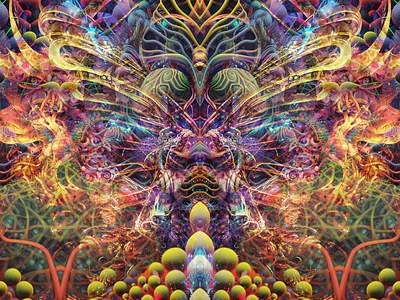 Cosmogonic Irisations abstract beauty colorful colors floral gradient illustration imagination pattern print psychedelic retro shading shapes trippy vibrant vintage whimsical