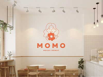 Cafe logo - MOMO mochi donut bakery logo branding cafe cafe logo character coffee shop creative cute logo design donut logo illustration japan logo mascot minimalist logo mochi donut sticker trend logo typography vector