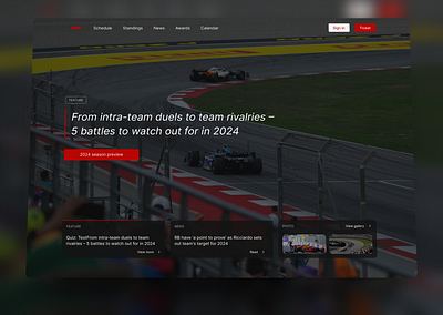 F1Universe - Hero Section f1 figma formula1 hero racing ui ux webdesign