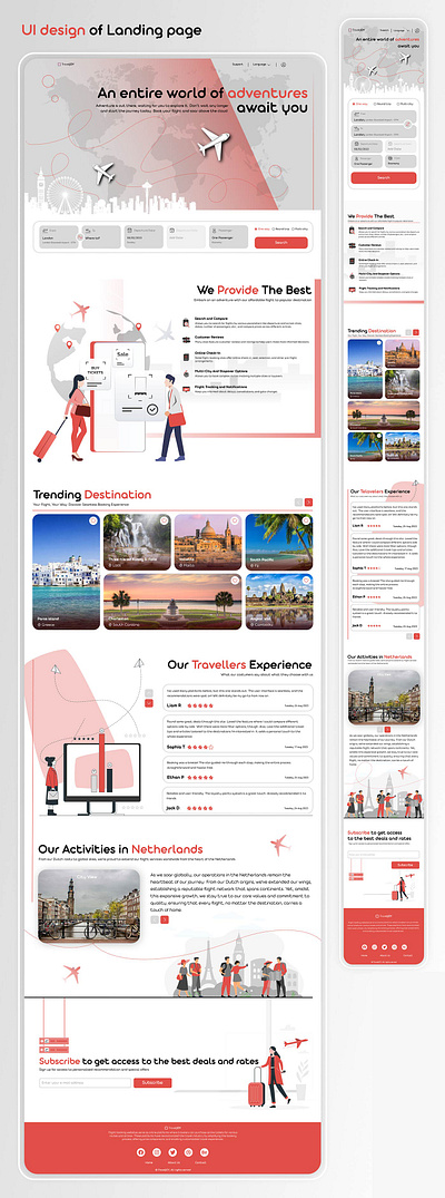 Flight Ticket Booking Website branding design full website graphic design illustration landing page design ui ux website