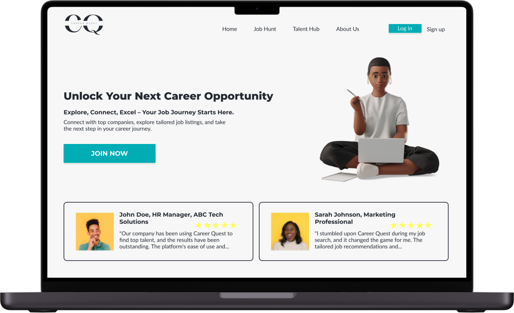 Career Quest 3d animation app application branding career design graphic design illustration job logo motion graphics typography ui ux vector web website