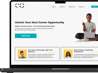 Career Quest 3d animation app application branding career design graphic design illustration job logo motion graphics typography ui ux vector web website