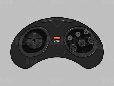Retro black joystick controller gamepad oldschool vintage