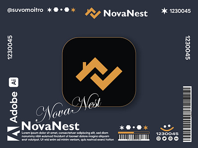 Modern Logo (Nova Nest). branding brandingdesing creative design graphic design illustration logo minimal minimalist minimalistdesign modern modernlogo real estate uniquedesing