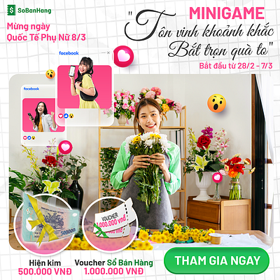 Sun design: Womanday minigame of SoBanHang ads banner branding design graphic design illustration logo poster thietke ui