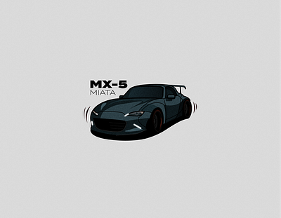 Mazda MX-5 car flat illustration jdm mazda mazdawidebody miata mx5 mx5widebody sports sportscar widebody zoomzoom