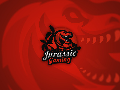 Jurassic Gaming - Mascot Logo dinosaur logo graphic design jurassic mascot logo streamer logo t rex logo