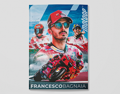 Francesco Bagnaia Editorial Test composition design editorial graphic design layout motogp motorcycle photo manipulation photohshop print race red typography winning