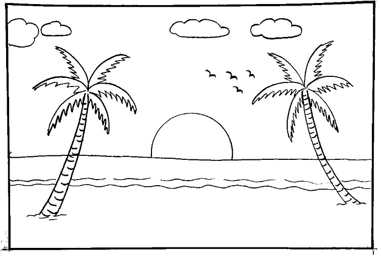 25 Beach Coloring Pages: Free Printable Sheets by Coloringus.com on ...