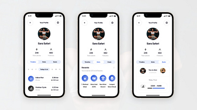 Fitness App Profile Page | UI UX | Fitness App figma fitness fitness app graphic design iphone mobile app profile page sports ui user experience design user interface design ux