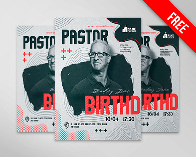 Free Pastor Birthday Flyer PSD Template birthday design flyer flyer design free free psd freebie party flyer psd