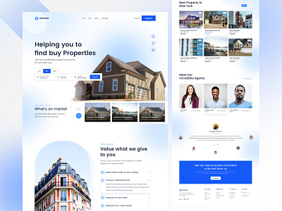 Property Landing Page Website 3d animation apps behance blue branding dashboard designsystem dribbble graphic design house landing page logo mortage motion graphics product design property realestate ui user