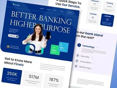Financial landing page | Fintech Website agency banking banking landing page banking website financial landing page fintech fintech website landing page design webpage design website