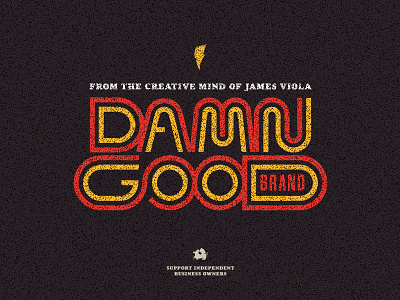 Damn Good Brand logo exploration cool custom fun gritty lines logo old red retro texture type typography yellow zenith
