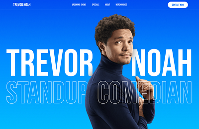 Trevor Noah Website Design dailyui design landing page trevor noah ui website design