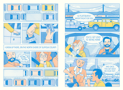 Sail Away book book art cars comic comic art comic artist comic strip comix diner enya illustration procreate storytelling suburbia suburbs traffic