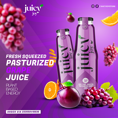 Juicy Joy Social Media Poster advertising brand identity branding fruit fruit juice juice marketing social media social media design social media post