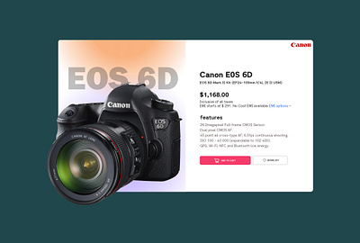 Canon EOS 6D 3d branding camera canon clean design graphic design illustration landing logo vector